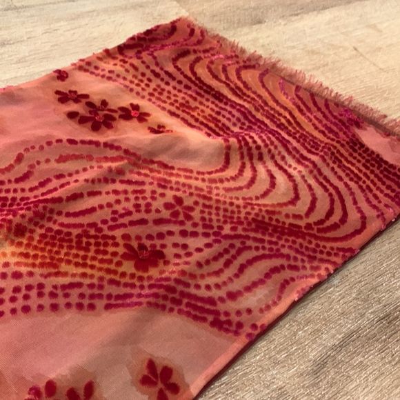 Hand Painted Silk & Velvet Scarf - Picture 3 of 9